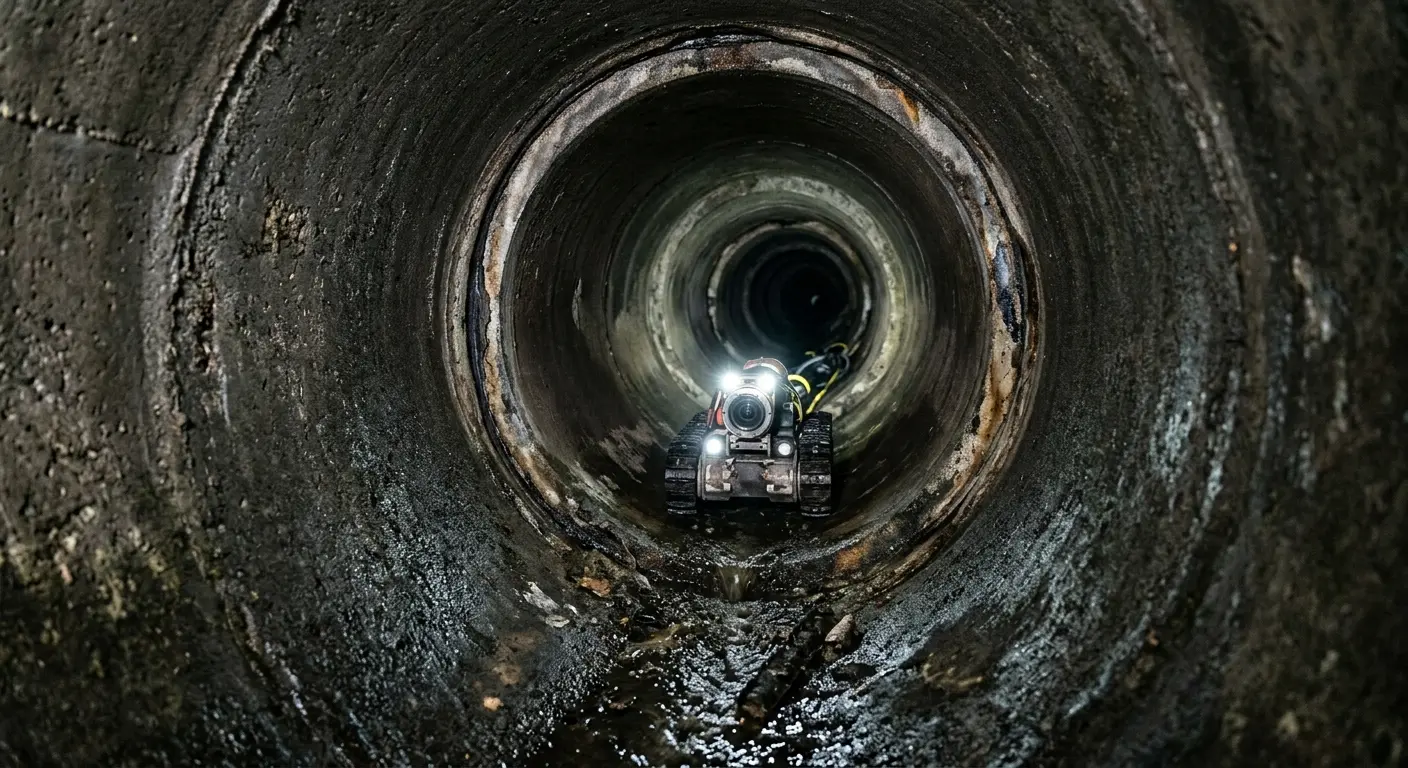 Robotic sewer camera inspecting pipe interior for Sewer Line Repair in Rio Grande City